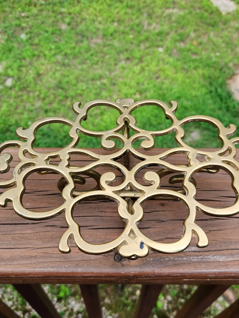 Solid Brass Warming Trivet In Apple Design